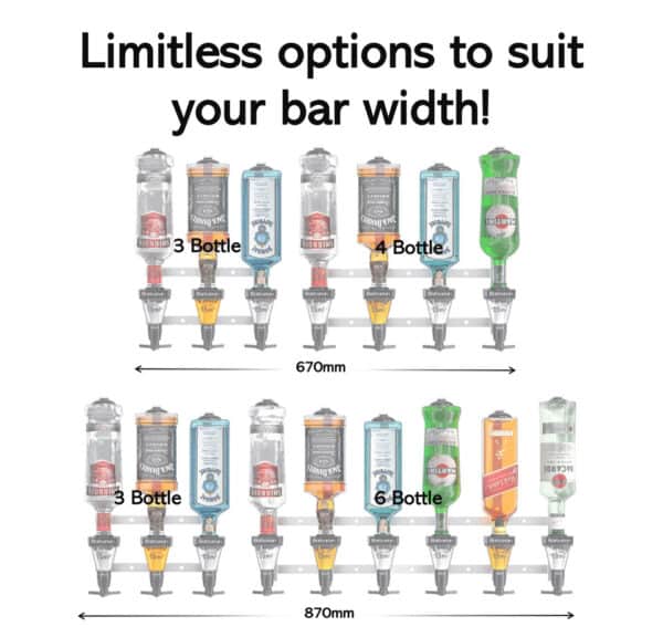 Combination of wall mounted bar optic racks