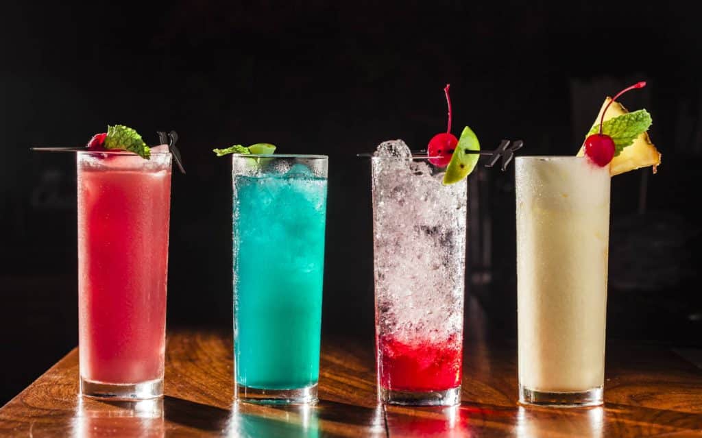 Selection of cocktail flavours