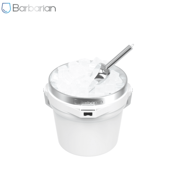 Barbarian 7 Litre Insulated Ice Bucket with Lid, Scoop & Bottle Opener – White